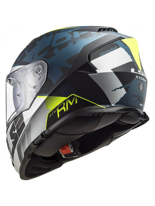 LS2 FF800 Storm Sprinter Matt Black Silver Cobalt Motorcycle Helmet Full Face ECE 22.05 1400gr with Sun Visor