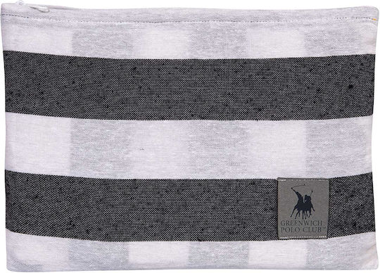 Greenwich Polo Club Beach Towel Pareo Cotton Black with Fringes 170x90cm