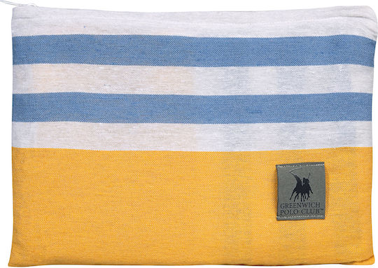 Greenwich Polo Club Beach Towel Pareo Cotton Light Blue With Fringes 170x90cm