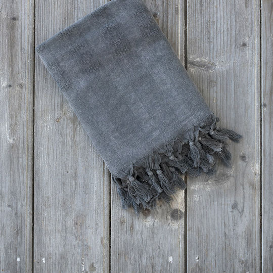 Nima Argos Cotton Pareo Black with Fringes 150x95cm