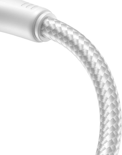 Joyroom S-UC027A9 Braided USB 2.0 Cable USB-C male - USB-A Λευκό 2m