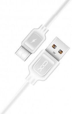 XO NB103 USB 2.0 Cable USB-C male - USB-A male Λευκό 1m (XO-NB103TWH-1M)