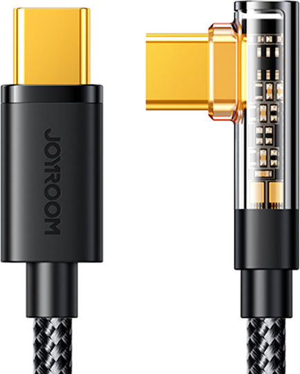 Joyroom S-CC100A6 Angle (90°) USB 2.0 Cable USB-C Male - USB-C 100W PD Black 1.2m