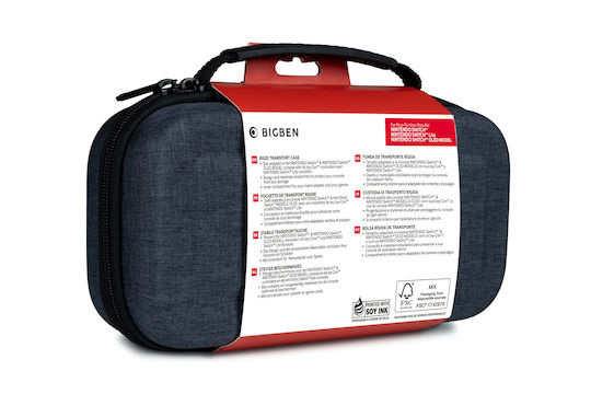Bigben Interactive Transport Case Large Υφασμάτινη Θήκη Μεταφοράς για Κονσόλα Switch Γκρι