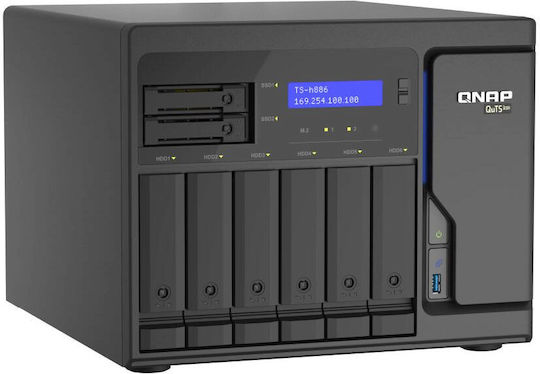 QNap TS-H886-D1602-8G NAS Tower με 6 θέσεις για HDD/SSD και 4 θύρες Ethernet