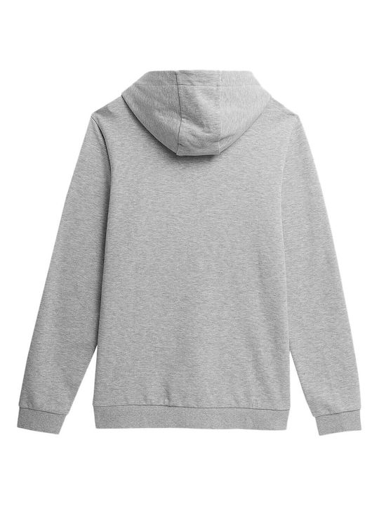 4F Men's Sweatshirt Jacket with Hood and Pockets Gray