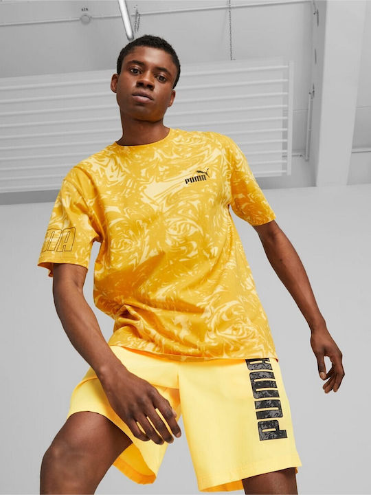 Puma Power Summer Men's Short Sleeve T-shirt Yellow