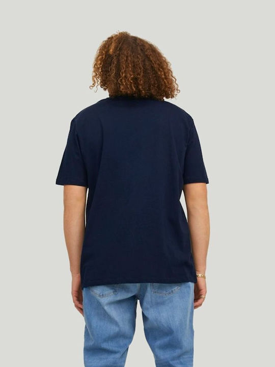 Jack & Jones Ανδρικό T-shirt Navy Μπλε με Στάμπα