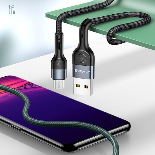 Usams U55 Geflochten USB 2.0 auf Micro-USB-Kabel Schwarz 1m (SJ450USB01) 1Stück