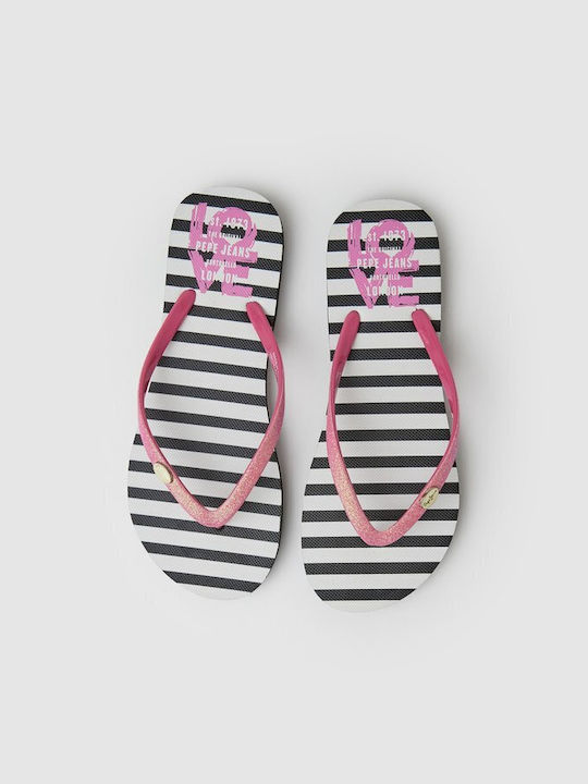 Pepe Jeans Rake Love Frauen Flip Flops in Schwarz Farbe