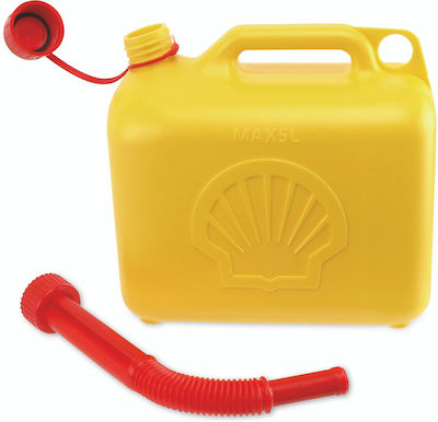 Shell Fuel Plastic Can with Extension Tube 5lt Yellow