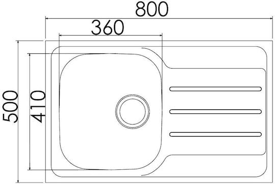 Excel Dimitra 720CMAS11 Drop-In Sink Inox Satin W80xD50cm Silver