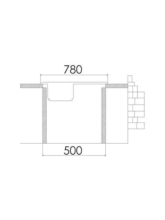 Excel Dimitra 720CMAS11 Drop-In Sink Inox Satin W80xD50cm Silver
