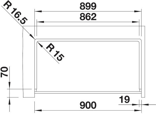 Blanco Vintera XL 9-UF 526800 Drop-In Spüle aus Verbundgranulat B90xT51cm Volcano Grey