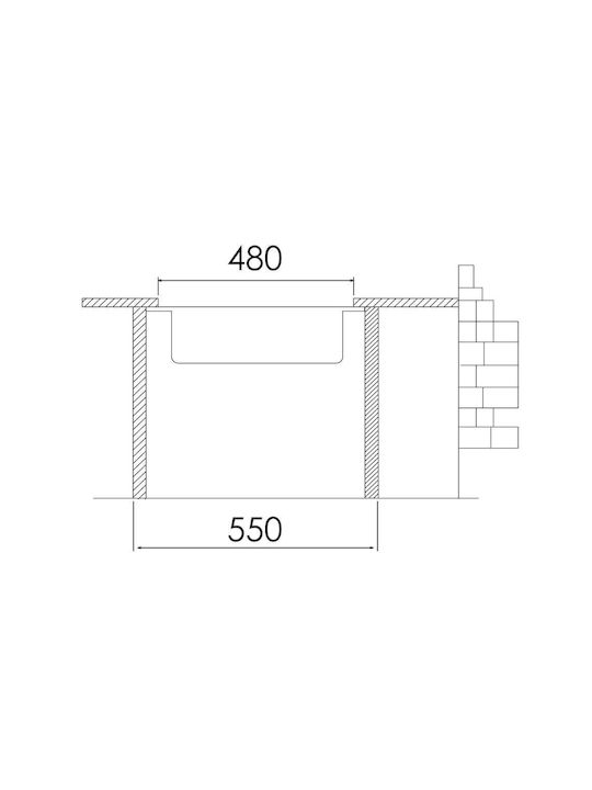 Excel Victoria 720MAS382 Ένθετος Νεροχύτης Inox Σατινέ Μ50xΠ50.5cm Ασημί