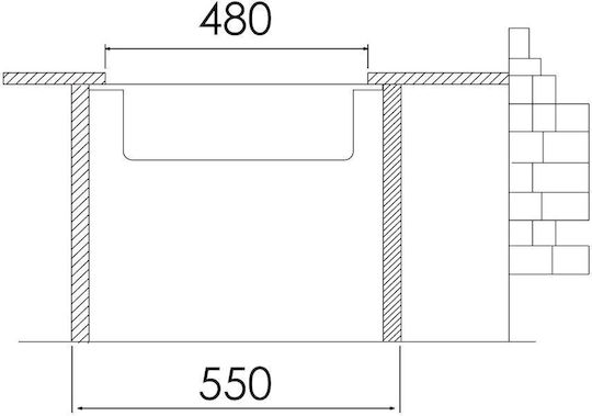 Excel Victoria 720MAS382 Ένθετος Νεροχύτης Inox Σατινέ Μ50xΠ50.5cm Ασημί