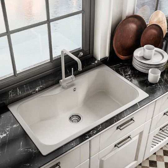 Elleci Fox 360 Granitek LGF36051 Drop-In Sink Synthetic Granite W86xD50cm Avena