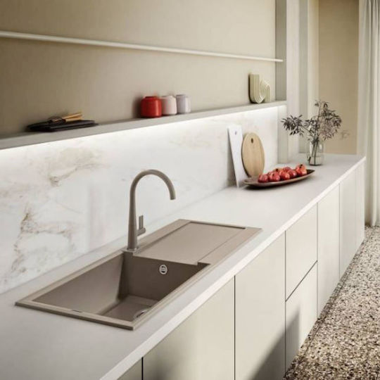 Elleci Easy 310 Granitek LGY31043 Drop-In Chiuvetă din Granit Sintetic L78xW50cm Tortora