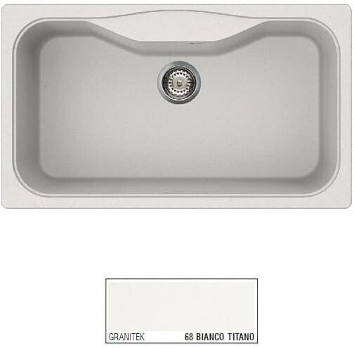 Elleci Fox 360 Granitek LGF36068 Drop-In Мивка от Синтетичен Гранит Ш86xД50см Bianco Titano