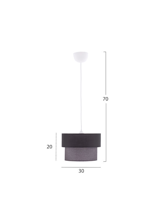 HomeMarkt Adjustable Pendant Light Gray with Socket E27 30x20x70cm