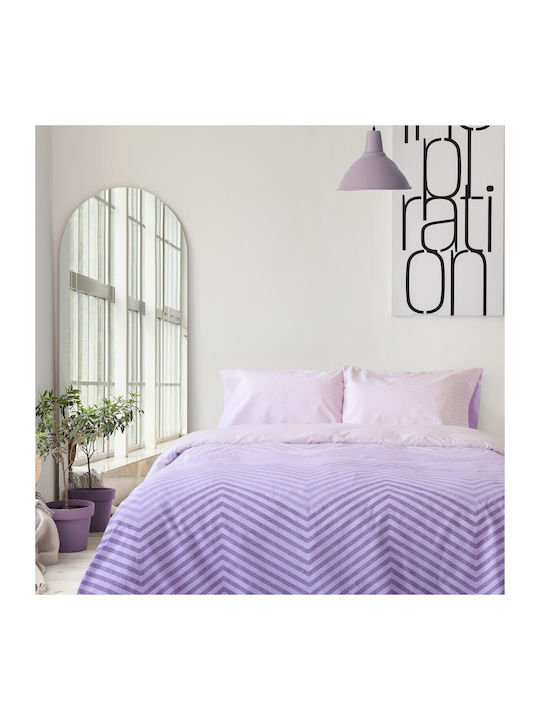 Kocoon Set Cearșafuri cu Elastic 160x200+32cm. Hilium Liliac 4buc