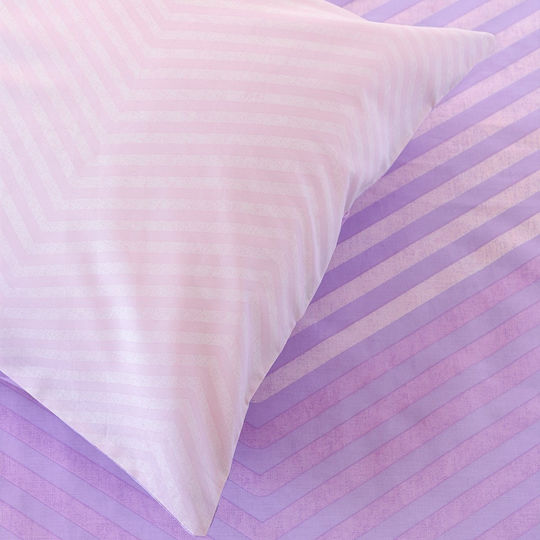 Kocoon Sheet Sets Queen with Elastic 160x200+32cm. Hilium Lilac 4pcs