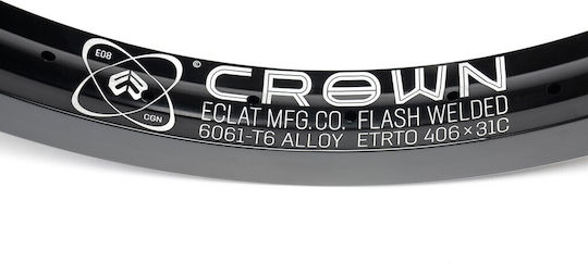 Eclat Crown Flash Welded ECBLK0038 Ζάντα Ποδηλάτου 20" Μαύρη