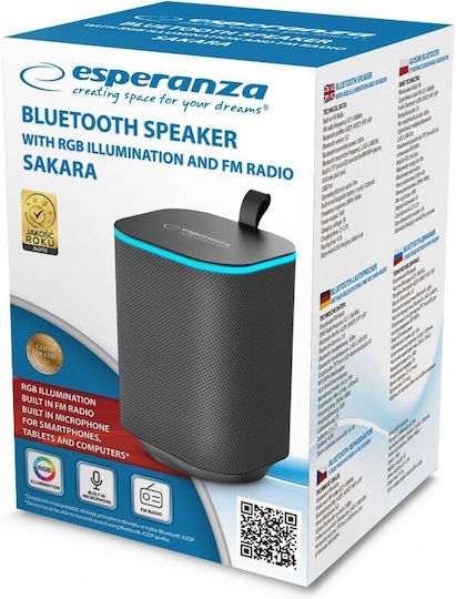 Esperanza Bluetooth Speaker 10W with Radio and Battery Life up to 5 hours Black EP155
