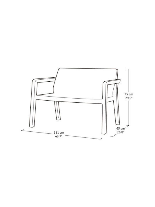 Keter Garten- und Outdoor-Möbelsets Wohnzimmer Typsatz Emily 4 Stück Graphit