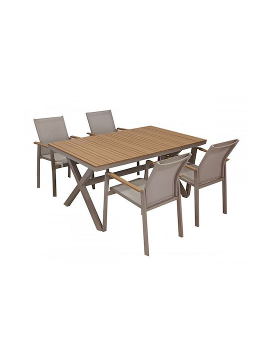 Outdoor Dining Set Loise 5 Pieces Avant Garde