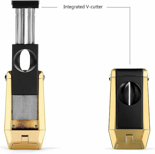 Colibri Gotham Quantum Winddicht Feuerzeug Flamme Typ Jet in Gold Farbe