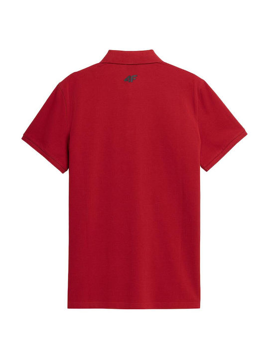 4F Men's Short Sleeve Blouse Polo Red