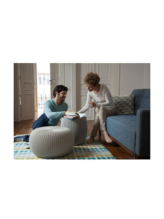 Kunststoff Gartenhocker Knit Grau 40,6x40,6x41,3cm