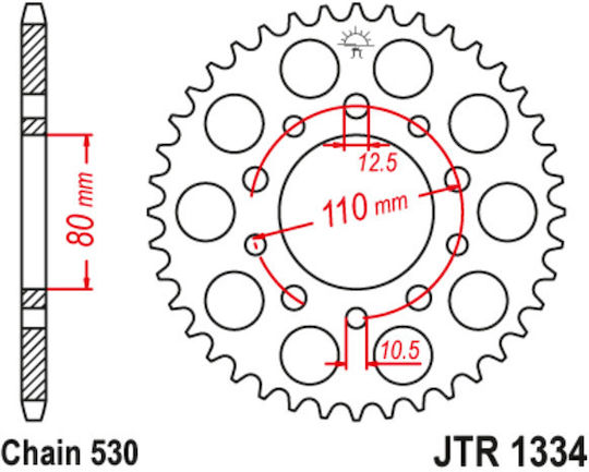 JT Sprockets Γρανάζι Πίσω 36 Δοντιών για Honda CBR 600