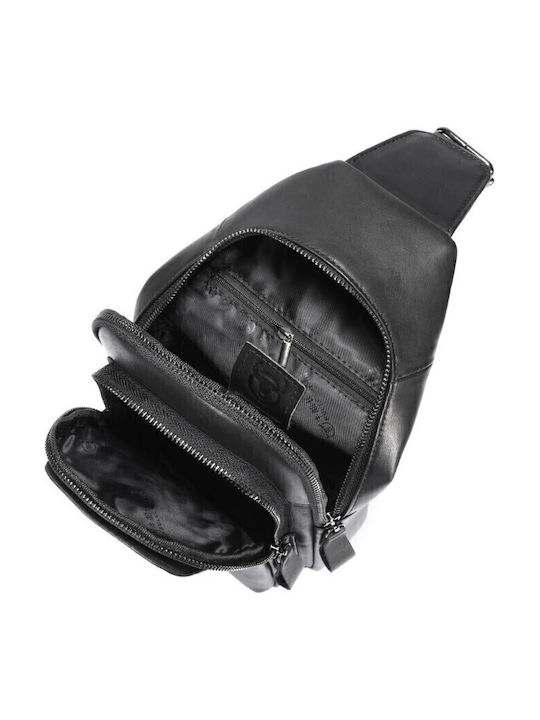 Leather Men's Bag Sling Black