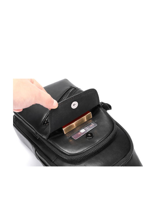 Leather Men's Bag Sling Black