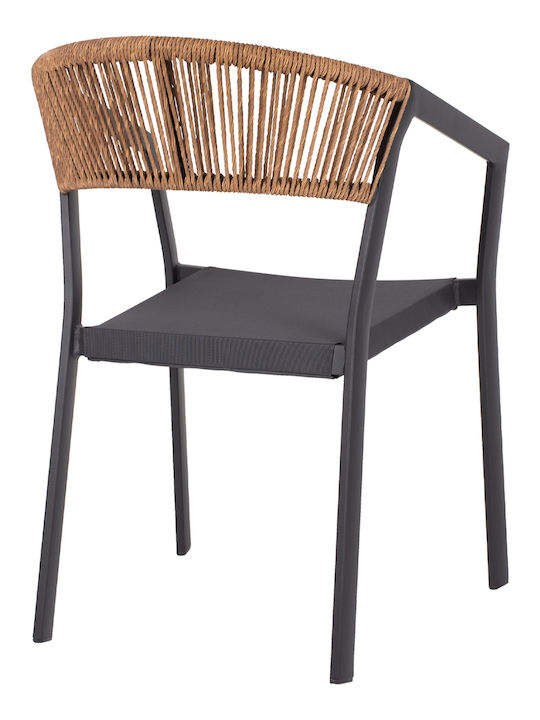 Gartenstühle Aluminium Miri Anthrazit 45x63x82cm