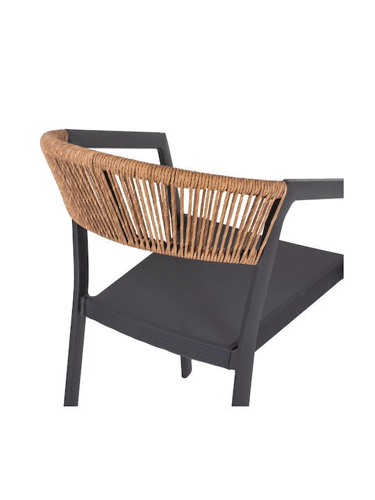 Gartenstühle Aluminium Miri Anthrazit 45x63x82cm