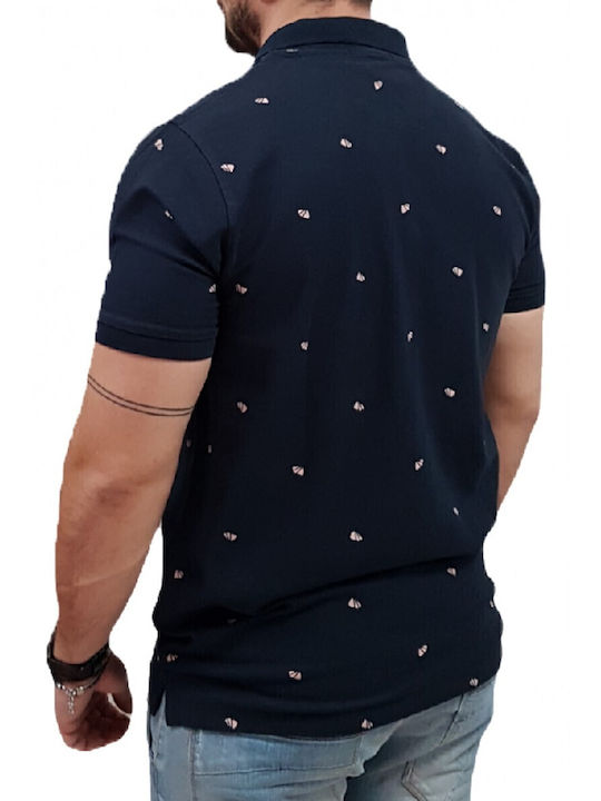 Rebase Polo T-shirt Navy Μπλε