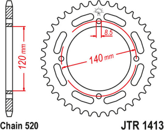 JT Sprockets Заден зъбен колело 39 Зъби за Kawasaki КXF 250