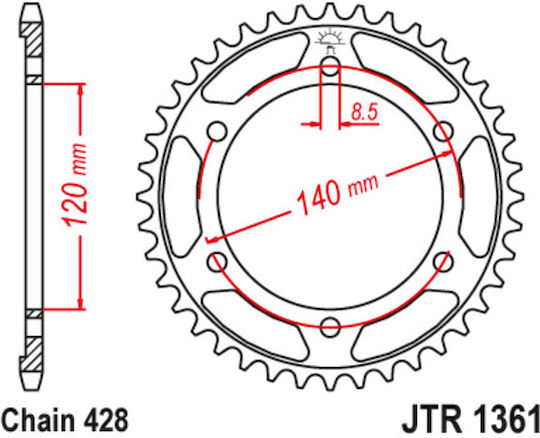 JT Sprockets Hinteres Ritzel 50 Zähne für Honda XLR