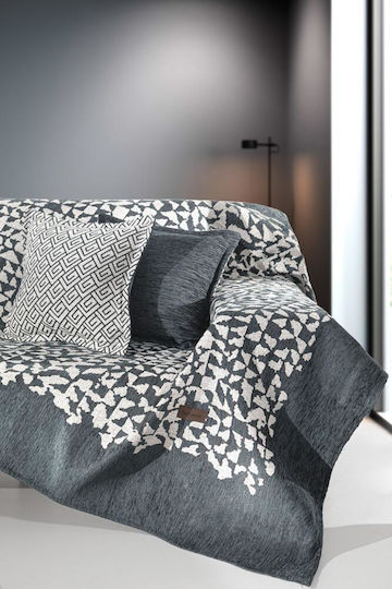 Guy Laroche Duomo Sesselüberwurf Zwei Seiten Abmessung P150xM180cm Anthrazit