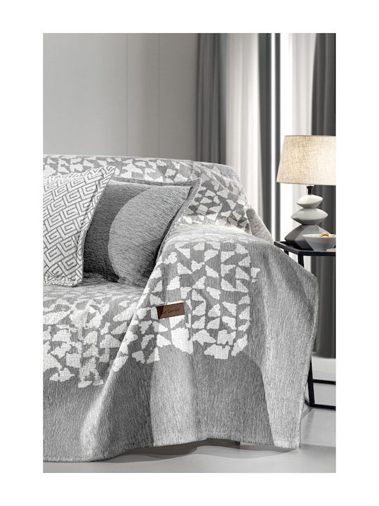 Guy Laroche Duomo Ριχτάρι Πολυθρόνας Δύο 'Οψεων Chenille 180x150εκ. Grey