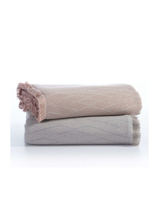 Nef-Nef Homeware Двуместен диван с хвърчащи листа Colton 170x250см. Розов 033574
