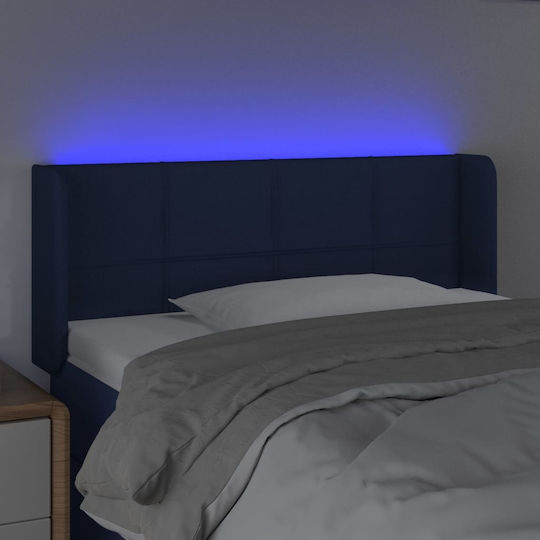 vidaXL LED Fabric Bed Headboard Blue 103x88cm