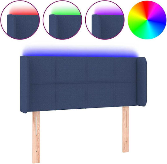 vidaXL LED Fabric Bed Headboard Blue 103x88cm