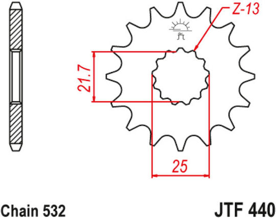 JT Sprockets Vorderes Ritzel 16 Zähne für BMW R 1100