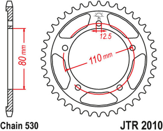 JT Sprockets Pinion spate 40 Dinți pentru Triumph Tigru 00'-03'