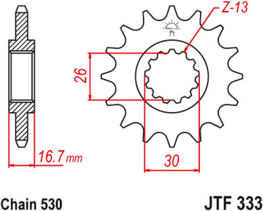 JT Sprockets Front Sprocket 15 Teeth for Honda CB 1000 / CBF 1000 / CBR 1000 / CBR 900RR Fireblade / VFR / VTR