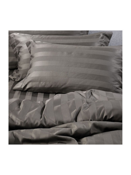 Down Town Home Duvet Cover Cotton Satin Single 175x245 Dark Grey